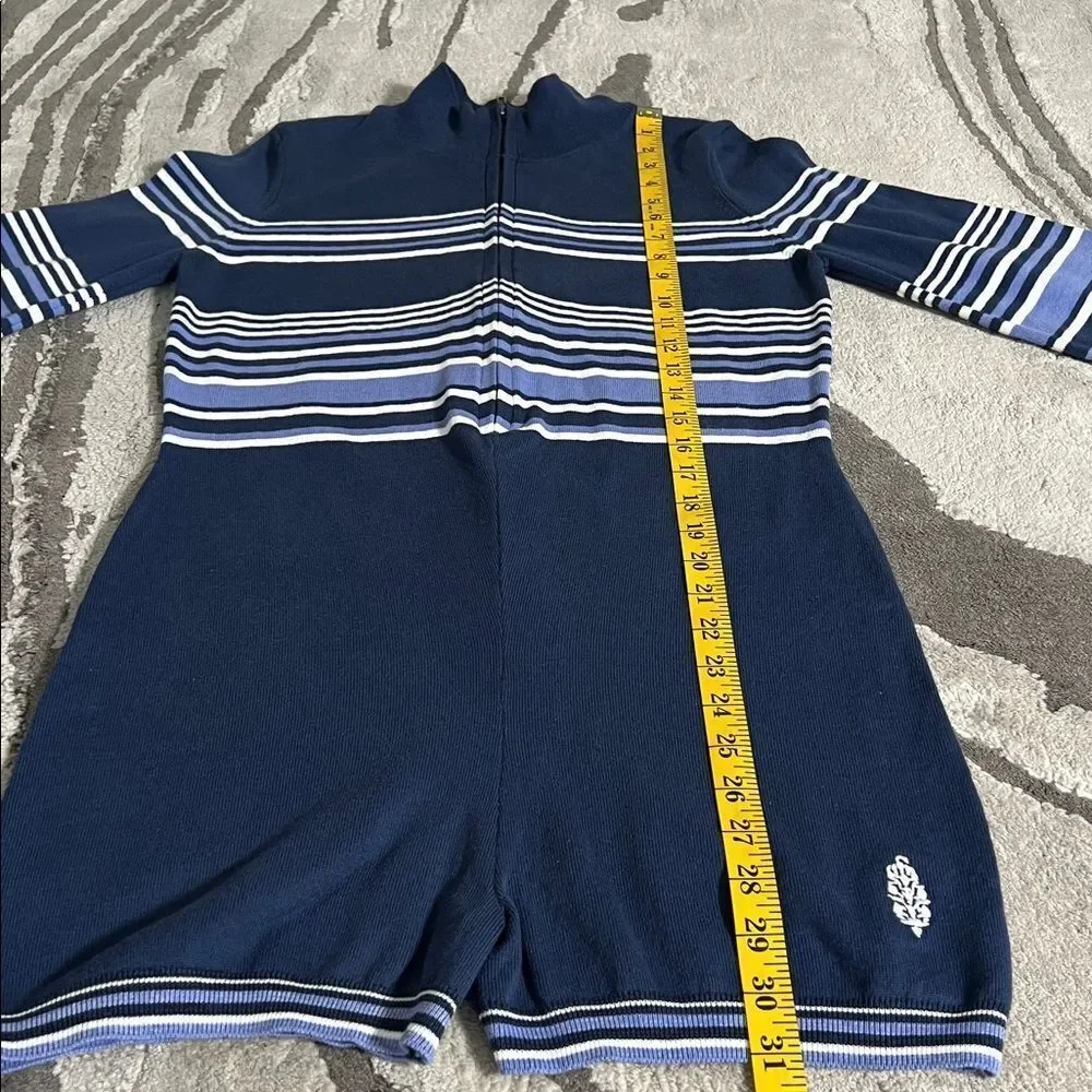 NWOT Free People Movement Blue It's Cold Outside Playsuit Navy Striped Sz Medium